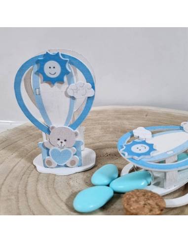 Economico scatoline portaconfetti nascita bimba orsetto legno