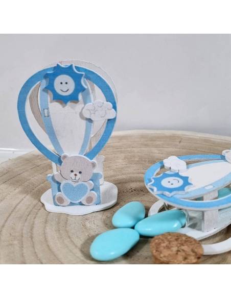 Economico scatoline portaconfetti nascita bimba orsetto legno