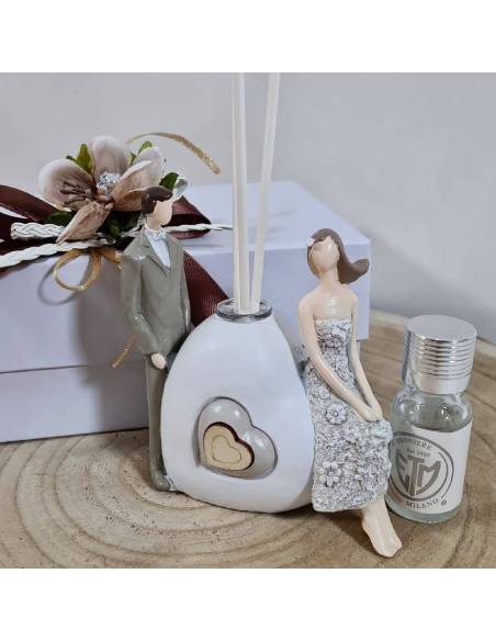 Bomboniere matrimonio profumatori sposi romantici cuore