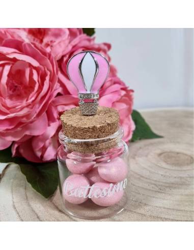 Vasetti bomboniere Battesimo femmina mongolfiera spillone