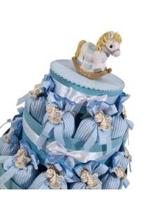 Sacchetti Battesimo bimbo cavalluccio gessetto colorato torta portasacchetti