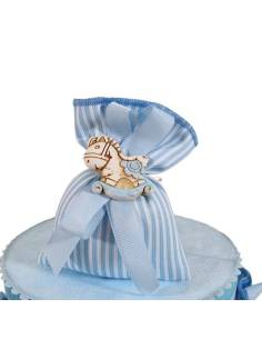 Sacchetti Battesimo bimbo cavalluccio gessetto colorato torta portasacchetti 2