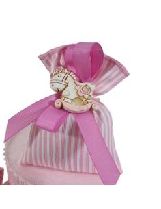Sacchetti Battesimo bimba cavalluccio gessetto colorato torta portasacchetti 2