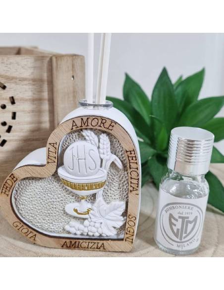Bomboniere Comunione profumatori cuore icona sacra frasi