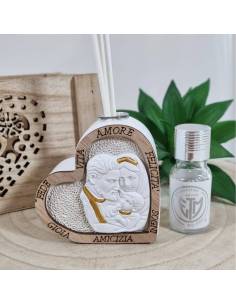 Bomboniere Battesimo profumatori cuore Sacra Famiglia