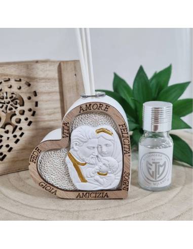 Bomboniere Battesimo profumatori cuore Sacra Famiglia