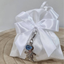 Bomboniere Battesimo gioiello bimba con perla celeste