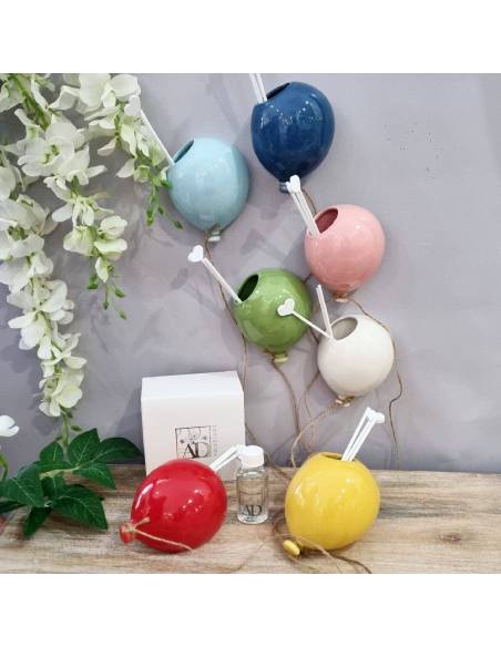 Profumatori bomboniere palloncini ceramica da appendere