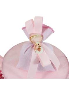 Torta bomboniere nascita bimba gessetti sonaglio sacchetto 2