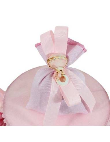 Torta bomboniere nascita bimba gessetti sonaglio sacchetto| Sindy Bomboniere