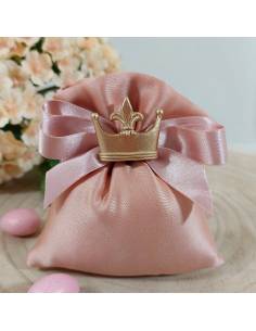 Bomboniere a forma di corona magnete dorato femmina