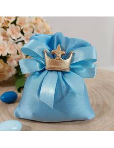 Bomboniere a forma di corona magnete dorato femmina 2