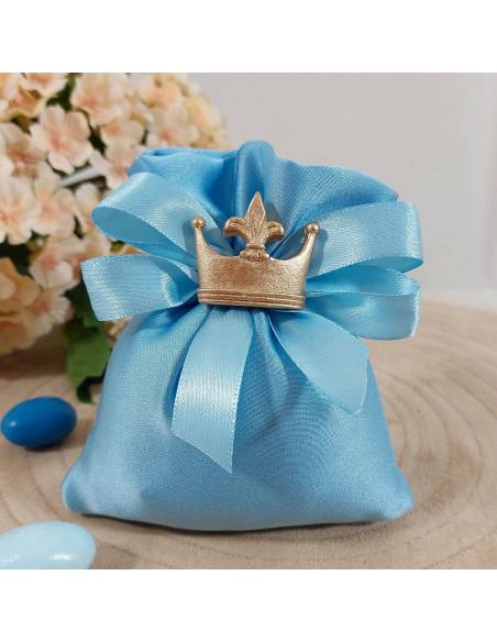 Bomboniere a forma di corona magnete dorato maschio