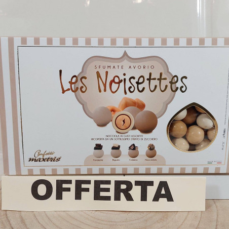 Maxtris confetti sferici avorio sfumati con nocciola