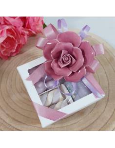 Bomboniere candele profumate Yankee rosa ceramica lucida