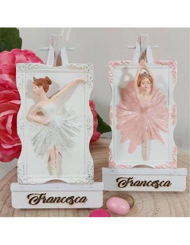 Bomboniere ballerina rosa e bianche personalizzate