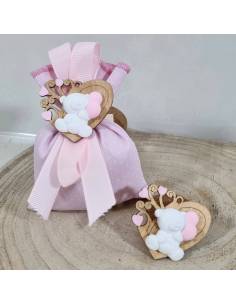 Gessetti profumati orsetto bimba cuore legno albero della vita