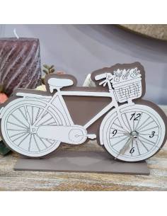 Orologio da tavolo bicicletta in legno artigiano italiano