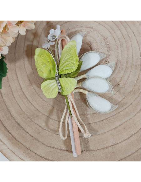 Segnaposto tema farfalla con racchette per inserire i confetti