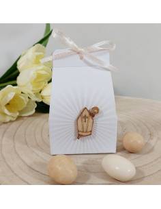 Portaconfetti Cresima applicazione mitria in legno