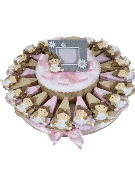 Torta bomboniere ballerine principesse con ali dorate calamite