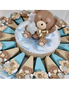 Torta bomboniere orsetti calamite Teddy Gold 2
