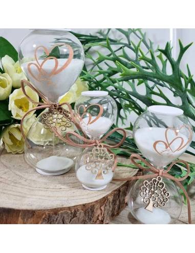 Bomboniere matrimonio clessidra solidali Quadrifoglio linea Love