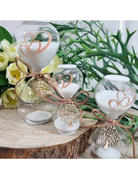 Bomboniere matrimonio clessidra solidali Quadrifoglio linea Love