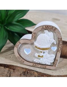 Bomboniere Comunione originali cuore sacro luce led frasi