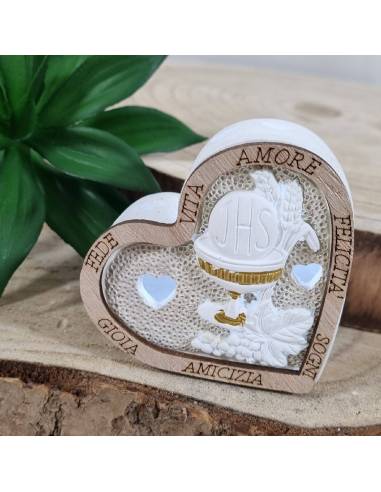 Bomboniere Comunione originali cuore sacro luce led frasi