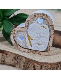 Bomboniere Battesimo Sacra Famiglia cuore frasi luce led