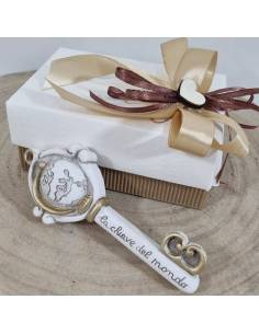 Bomboniere chiave mappamondo frase incisa completa