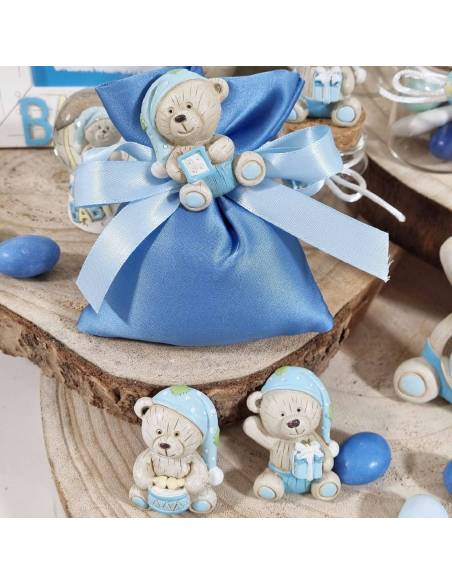 Bomboniere solidali Battesimo bimbo linea orsetti Quadrifoglio