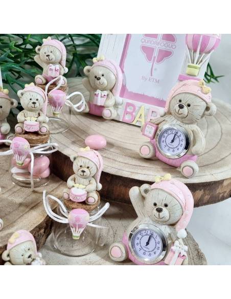 Bomboniere Battesimo bimba solidali orsetti Quadrifoglio