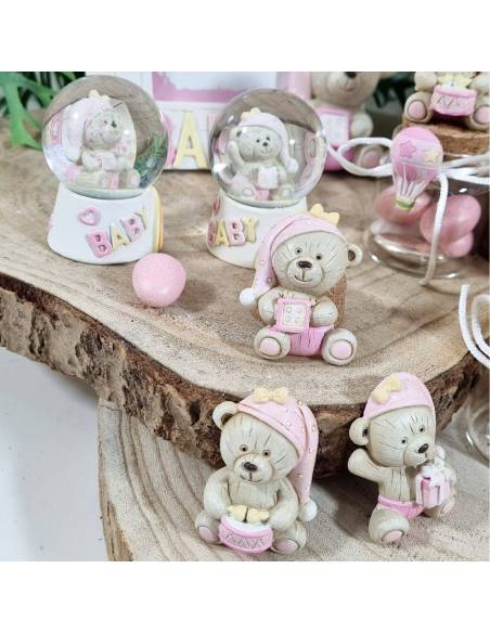 Bomboniere Battesimo bimba solidali orsetti Quadrifoglio