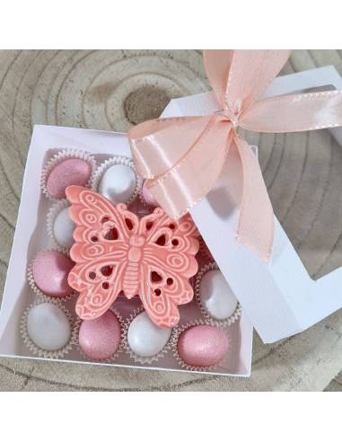 Bomboniere tema farfalla con scatola degustazione confetti