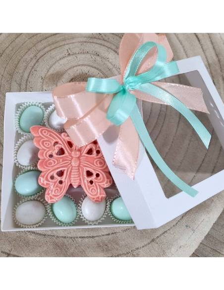 Bomboniere tema farfalla con scatola degustazione confetti
