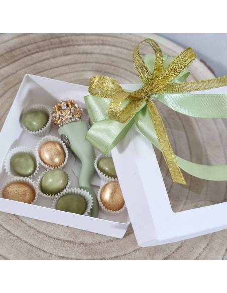 Bomboniere corno in ceramica con scatola degustazione