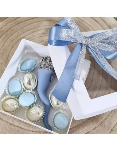 Bomboniere corno in ceramica con scatola degustazione