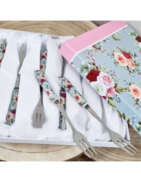 Bomboniere utili forchette da dolce linea pink e roses