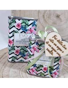 Bomboniere olio d'oliva pugliese lattina cuore frase idee Comunione