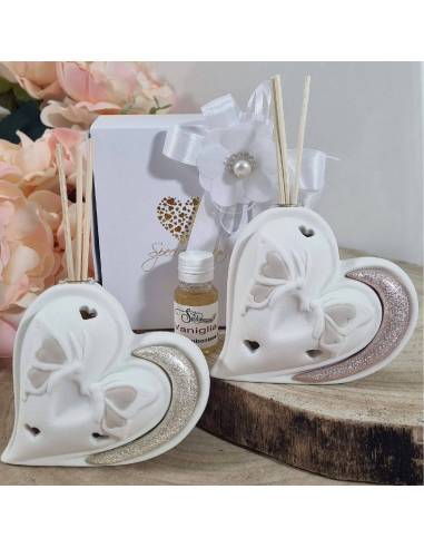 Profumatore bomboniere farfalle in rilievo cuore led