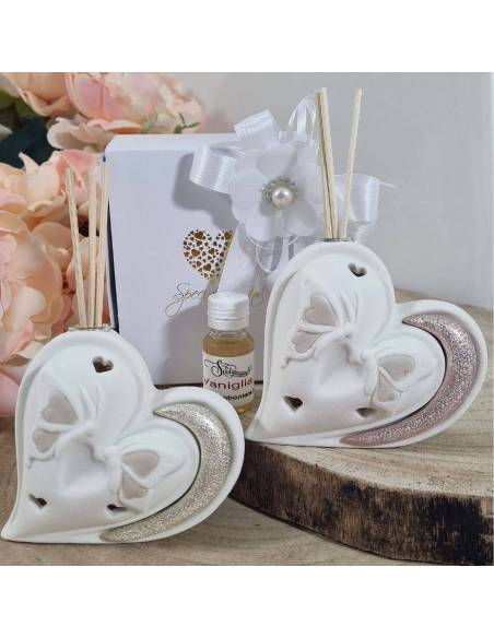 Profumatore bomboniere farfalle in rilievo cuore led