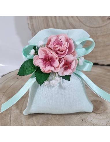 Sacchetti bomboniere fiori di ciliegio confezionati