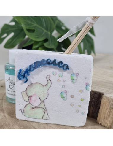 Bomboniere Battesimo profumatori elefante personalizzato
