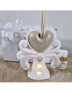 Bomboniere profumatori albero della vita cuore oro satinato matrimonio