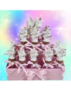 bomboniere vasetti unicorno bimba porcellana bianca sf