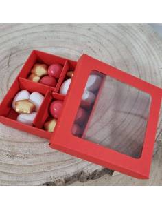 Portaconfetti laurea scatola a scomparti rossa