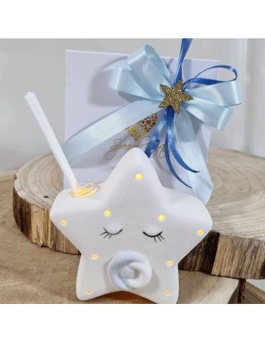 Stella luce led bomboniere Battesimo profumatore bimbo