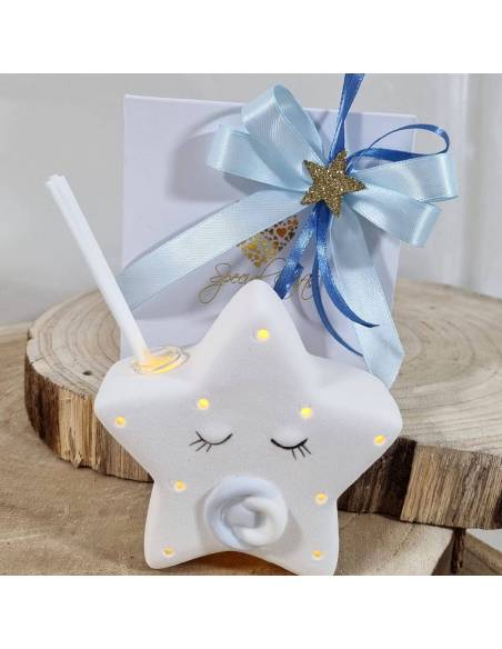 Stella luce led bomboniere Battesimo profumatore bimbo